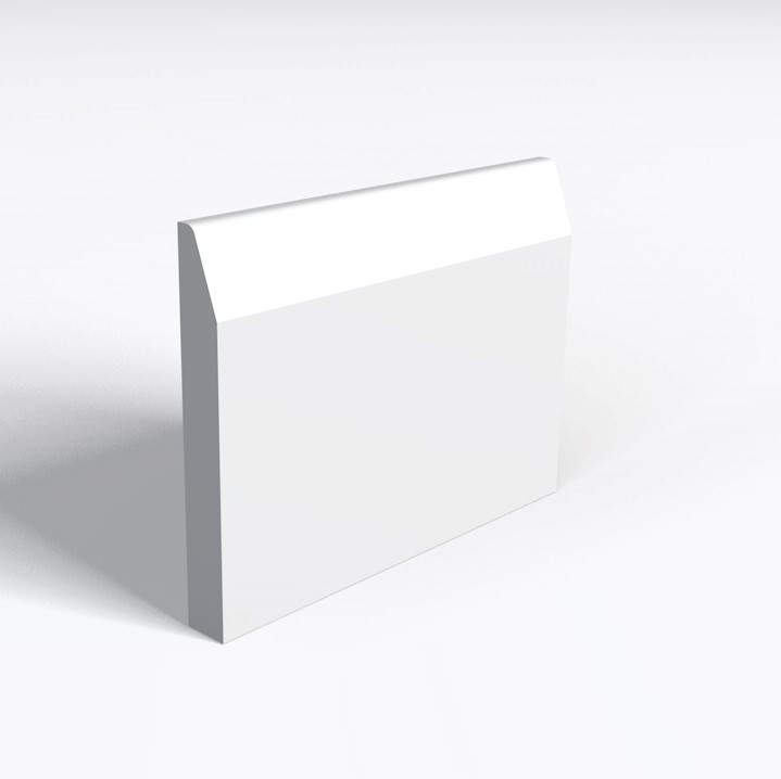 18mm MR MDF Primed Chamfer Round Skirting Board Supplied In 4.2 Metre ...